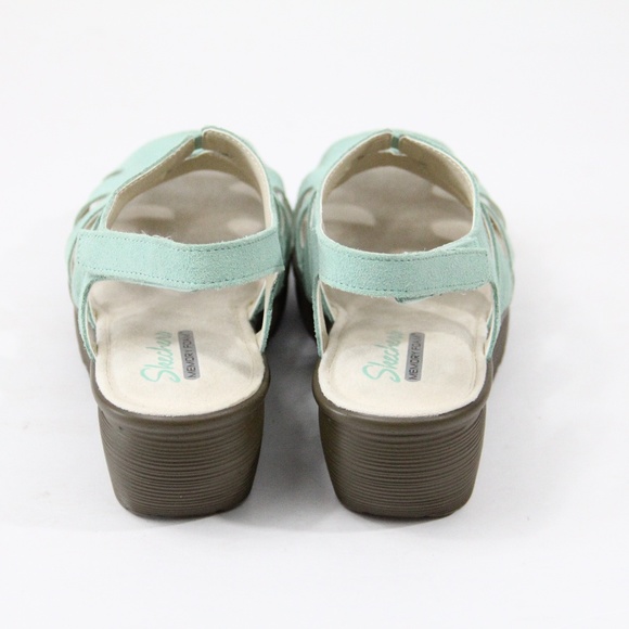 Skechers Gladiator Sandals New 9 wide Women Platform Shoes Wedge Heel - Picture 7 of 10
